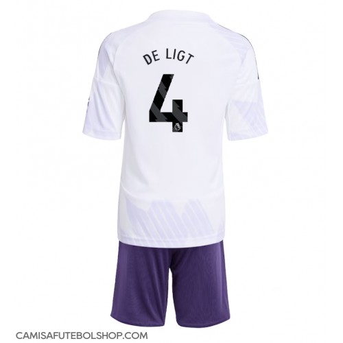 Camisa de time de futebol Manchester United Matthijs de Ligt #4 Replicas 2º Equipamento Infantil 2025-26 Manga Curta (+ Calças curtas)